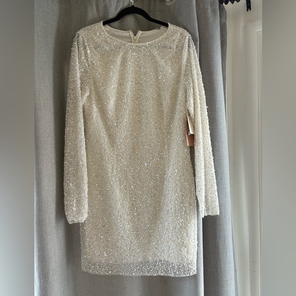 NWT BHLDN Josie Long Sleeve Sequined Mini Dress - Picture 3 of 5